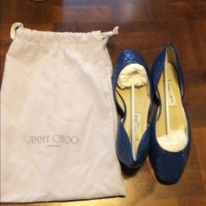 Size 38 1/2 Royal Blue Jimmy Choo Flats